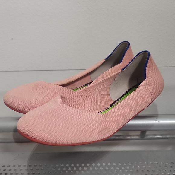 Rothy’s Pink Round Toe Flats Washable Sustainable Shoes - Picture 2 of 8